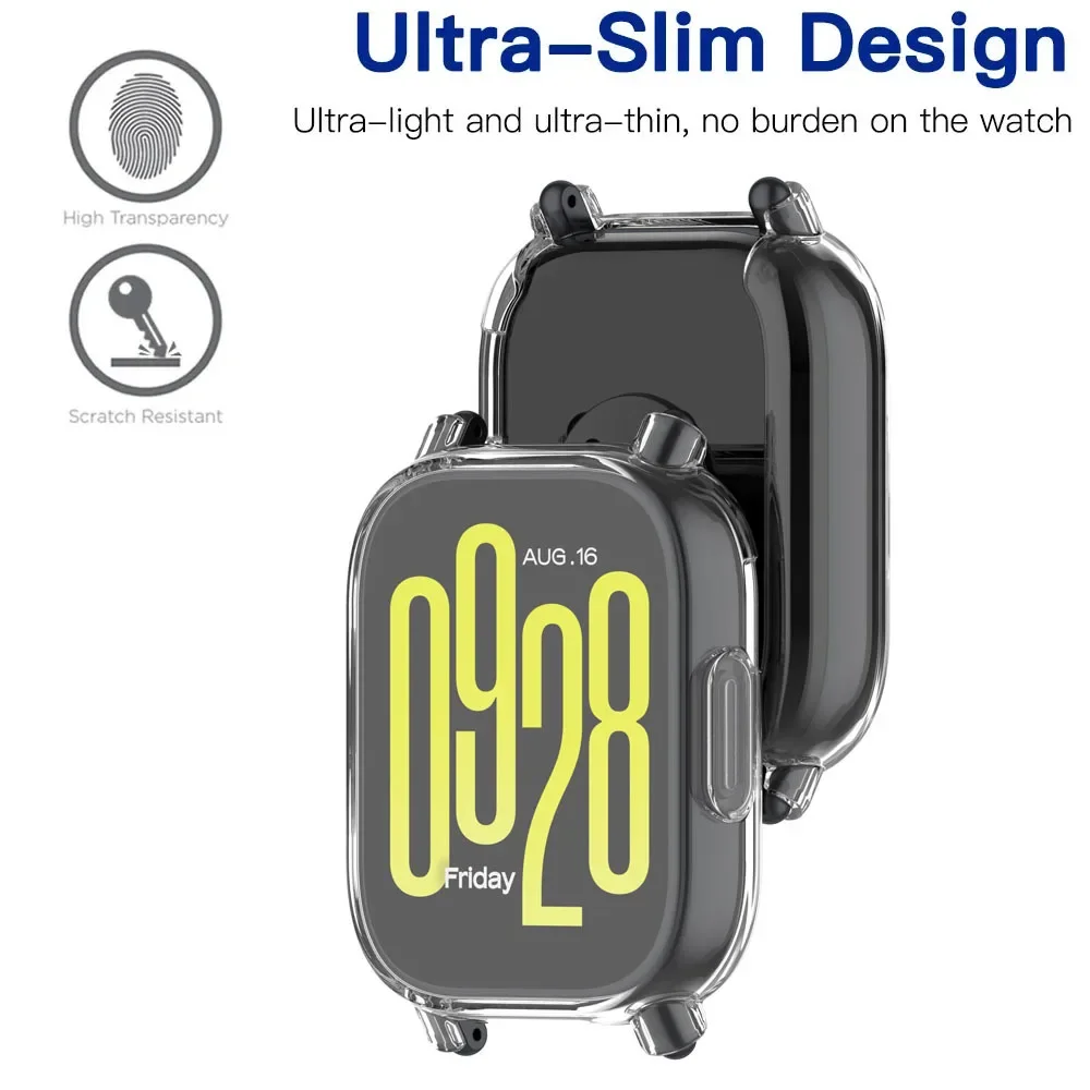 Enhanced Tempered Glass and PC Protective Watch Case with Soft TPU Screen Protector