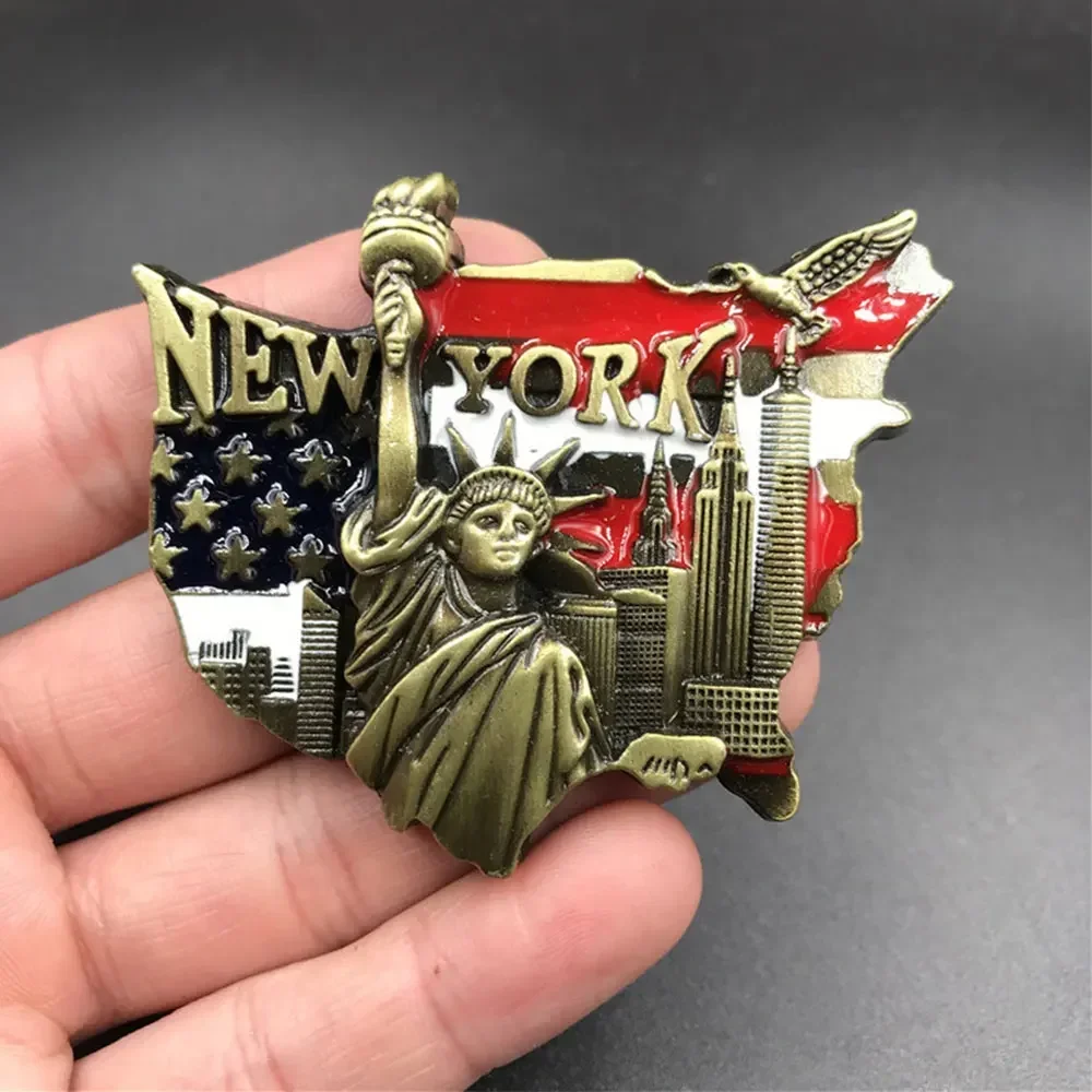 World Travel Landmark Refrigerator Magnet - Metal Keepsake