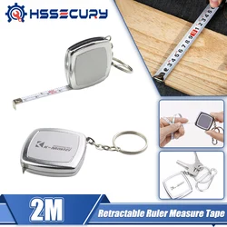 2M Retractable Ruler Measure Tape Small Keychain Mini Construction Tools Roulette Measuring Instruments Portable Tape Measure