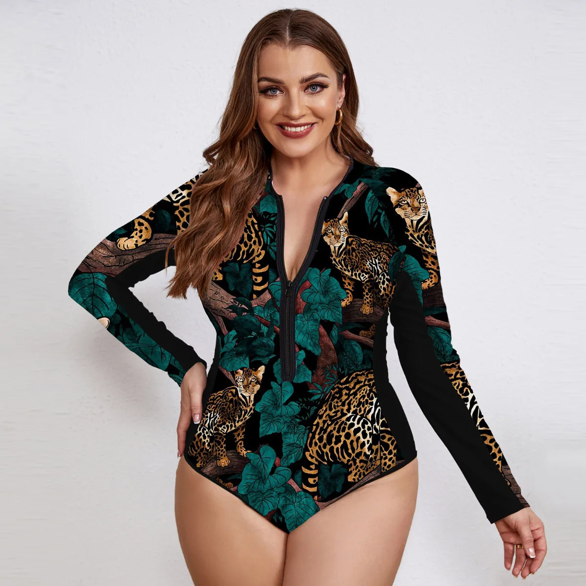 SEAURAL Long Sleeve Print Floral One Piece Swimsuit for Women