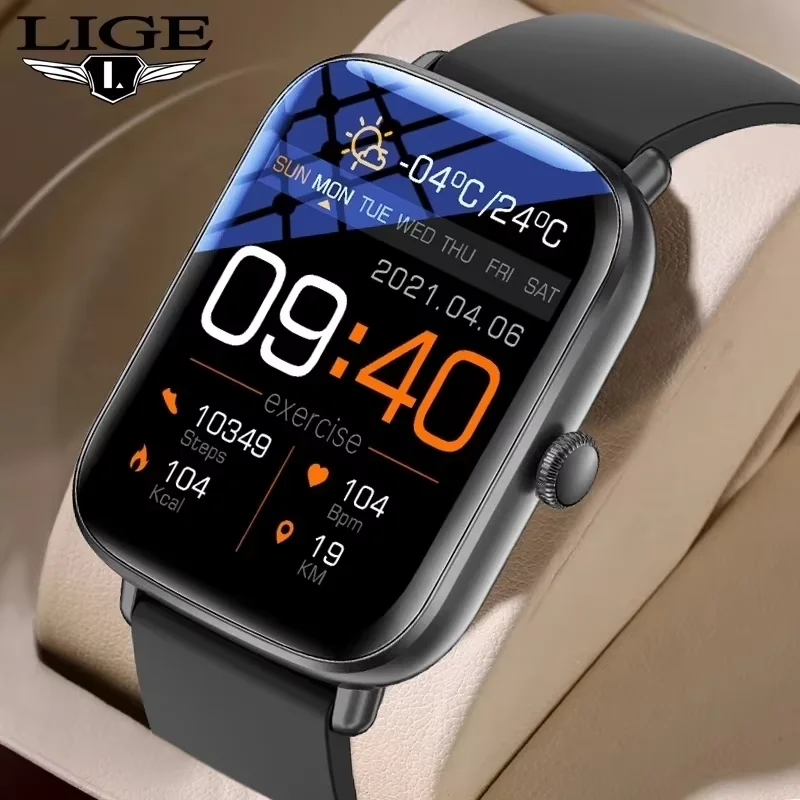 LIGE Three Smartwatch Body Temperature Men Blood Oxygen Monitoring Sports Watches Men Custom Dial Fitness Tracker Smart Watch