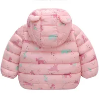 Baby Boys Girls Jackets For Kids Cartoon Bear Zipper Coats Autumn Boys Warm Hooded Down Jackets Children Christmas Outerwear 6