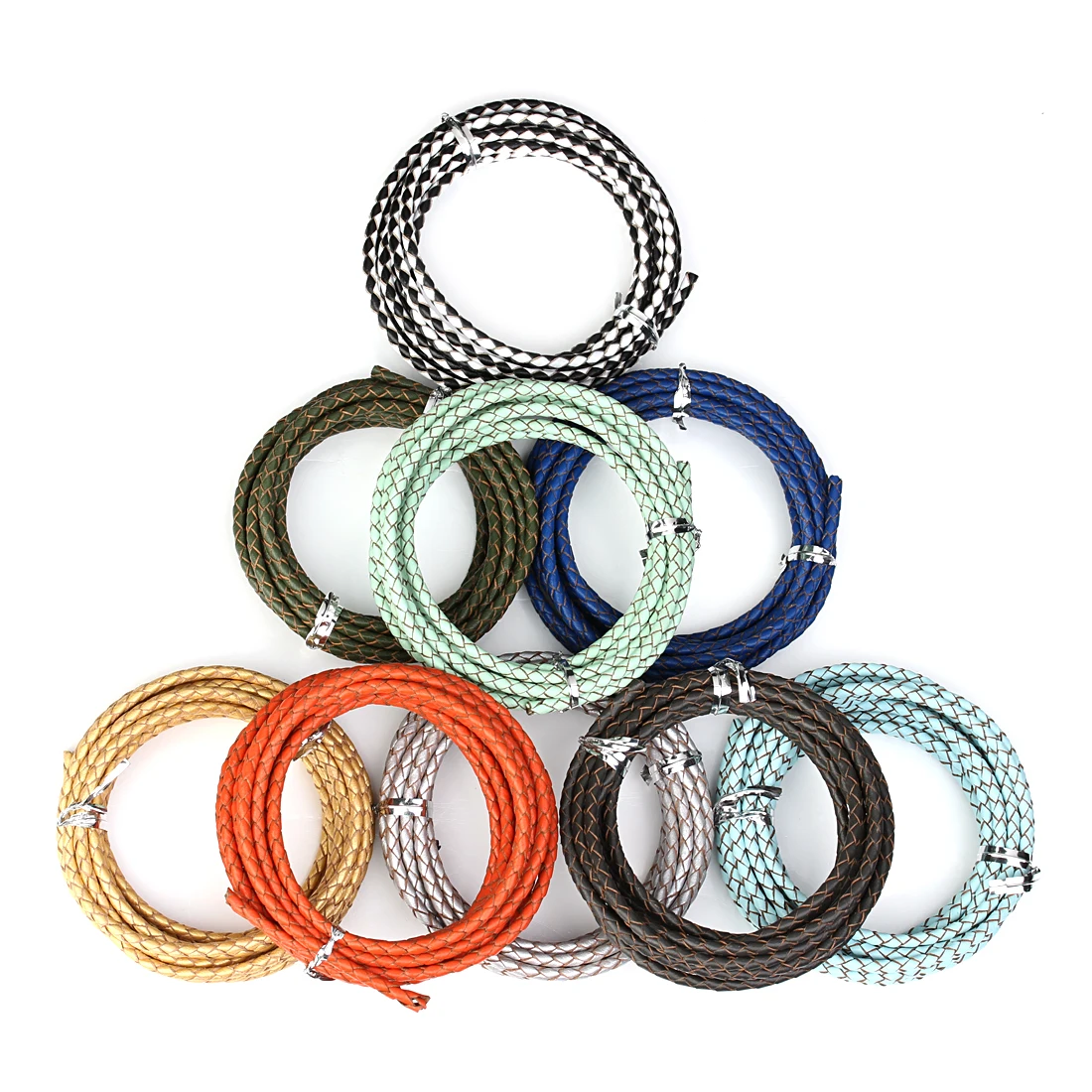 Leather Cord 2Yards 3/4/6mm Braided Genuine Leather Cord String Rope DIY Necklace Bracelet Findings leather cord