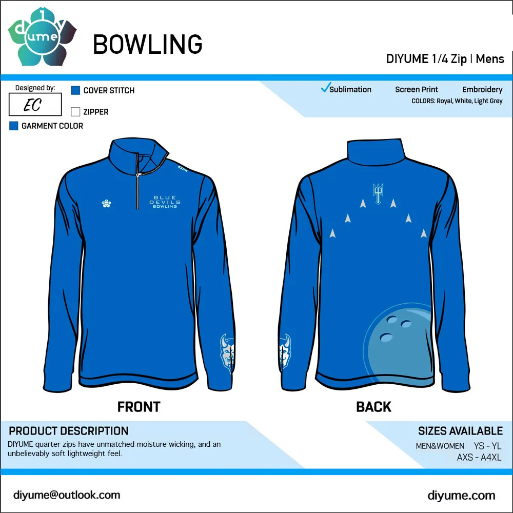 Long Sleeved POLO Shirt Quarter Zip Bowling Top Retro Simple Printed Men Women Kid Student Sports Clothing Durable Soft Tee