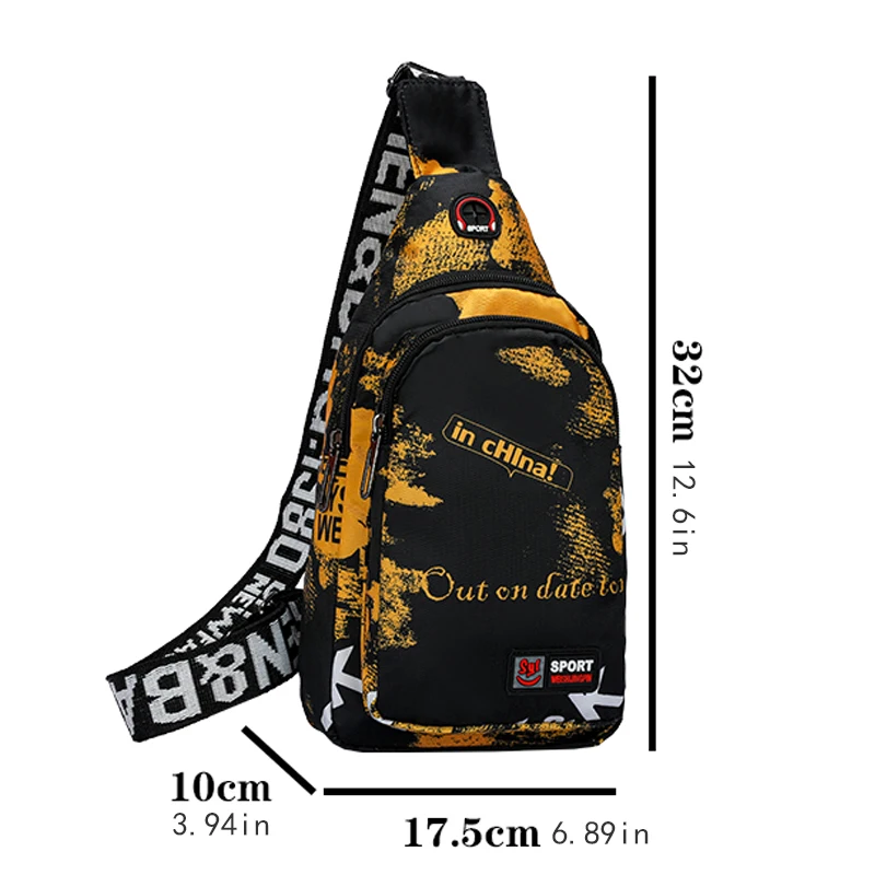 Adjustable shoulder strap, zipper closure, lightweight messenger bag, can also be used as a chest bag or sports bag