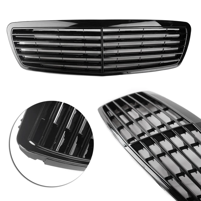 Gloss Black AMG Style Front Grille For Mercedes Benz W211 E350 E500  2007-2009