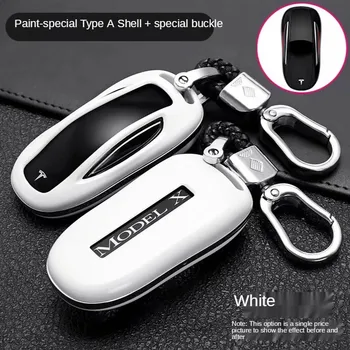 Custodia per chiave Auto in fibra di carbonio Shell per Tesla Model X Y Holder telecomando Fob portachiavi ABS accessori Auto protettivi