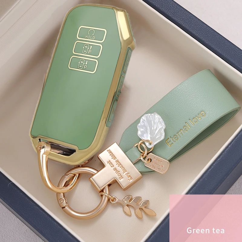 Luxurious Gold 7-Button TPU Car Key Case Cover