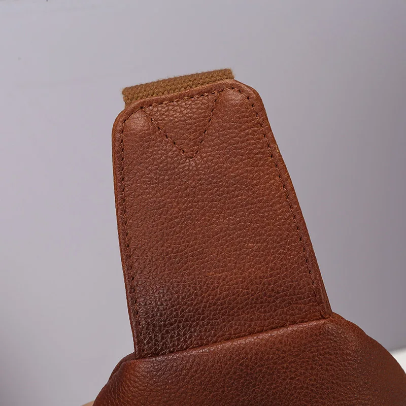 Luxury Designer Mens Genuine Top Grain Leather Chest Bag image 20