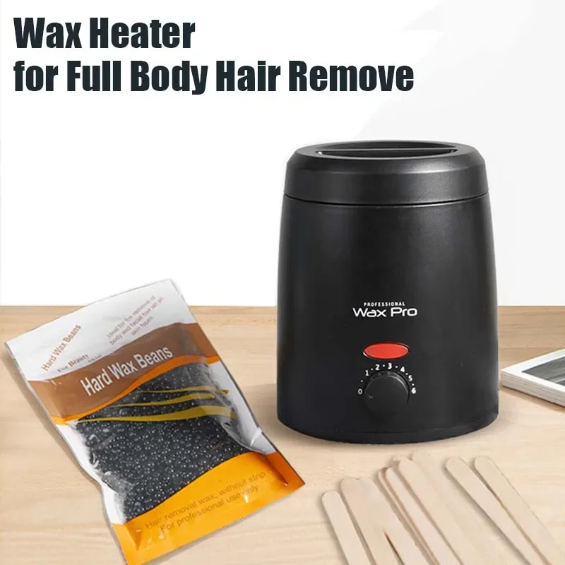Unisex Hair Removal Wax-melt Pot Brazilian Wax Hair Removal Melting Machine Wax Beans Heater + （200g-500g Beans）kit