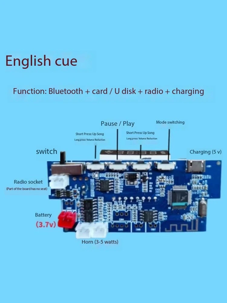 Dual Channel Bluetooth Board, With Screen Display With Remote Control, Power Amplifier Module Circuit Board Radio Board