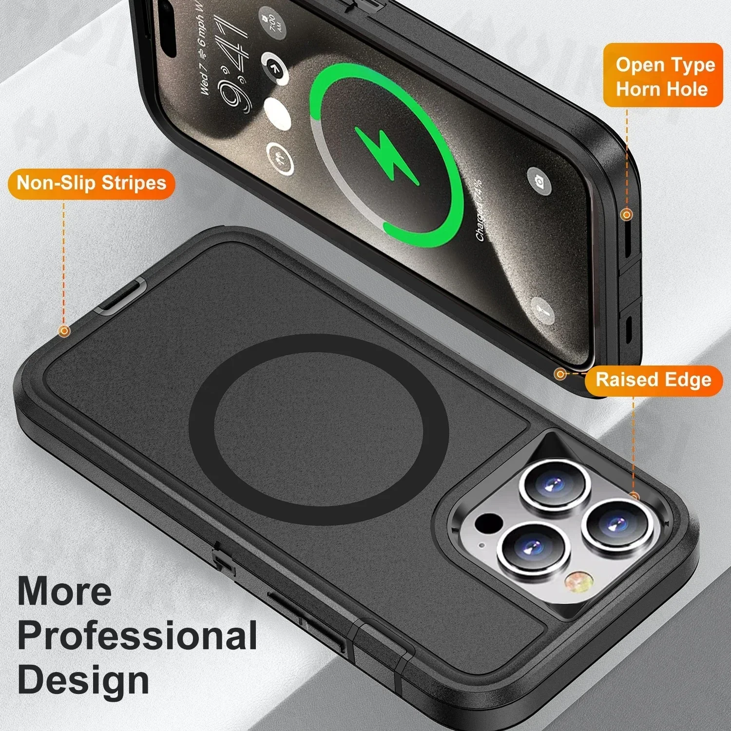 Heavy Duty Shock Absorption Full Body Protective Silicone Rubber Phone Case