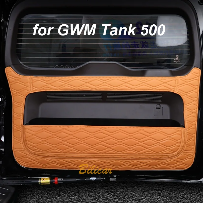 

for Great Wall GWM WEY Tank 500 2022 2023 2024 Accessories Car Rear Trunk Protective Mat Tailbox Sticker Tailgate Anti-kick Pad
