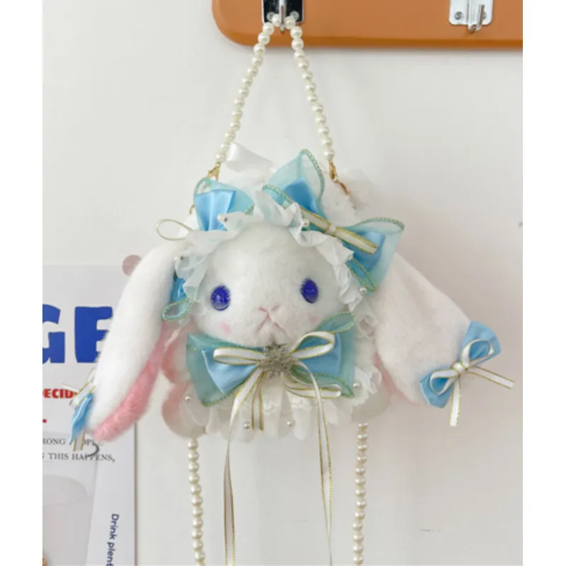 Furry Cute Lolita Shoulder Bag Rabbit Pearl Soft Crossbody Handbags For Women Casual High-Quality Messenger Versatile Luxury Y2k