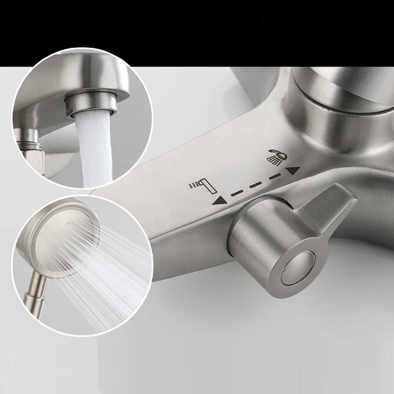 bathroom shower faucet set bathroom faucet Bathroom Shower Faucet Stainless Steel Mixer Tap Hot Cold Bathroom Accessories Mixer Mixing Valve Bathtub Shower Faucets Set
