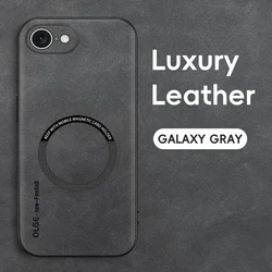 Magnetic Retro Leather Soft Phone Case with Wireless Charging Compatibility for iPhone 16e (GRAY)