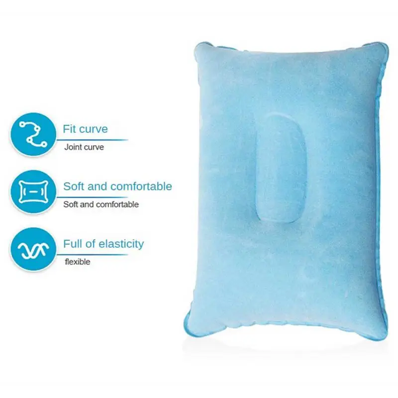 Inflatable Air Pillow Sleeping Pillow PVC Nylon Pillows Portable Ultralight Sleep Cushion Camping Beach Car Plane Travel Pillows