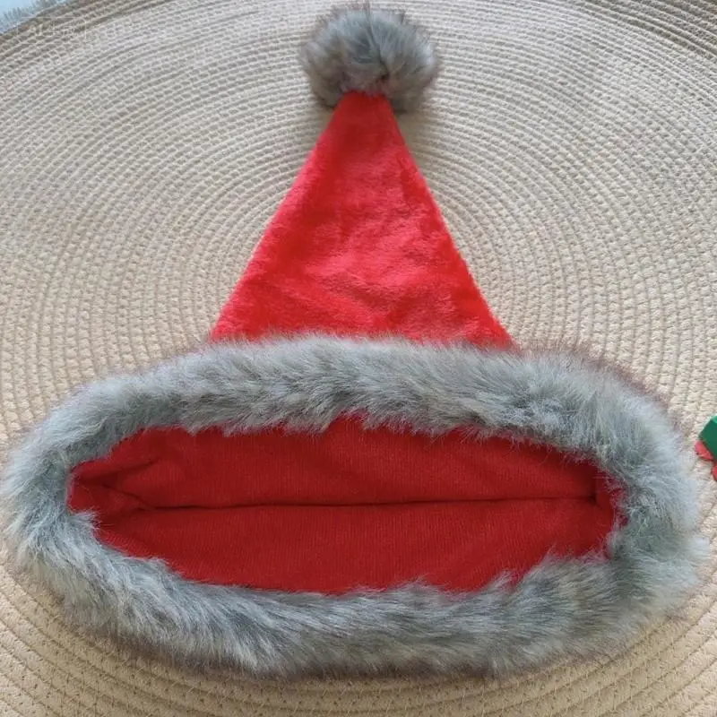Klassische rote Weihnachtsmann für Erwachsene Soft Polyester Holiday Celebration Party Kostüm Accessoire Weihnachtshüte für Y08E – Detail 10