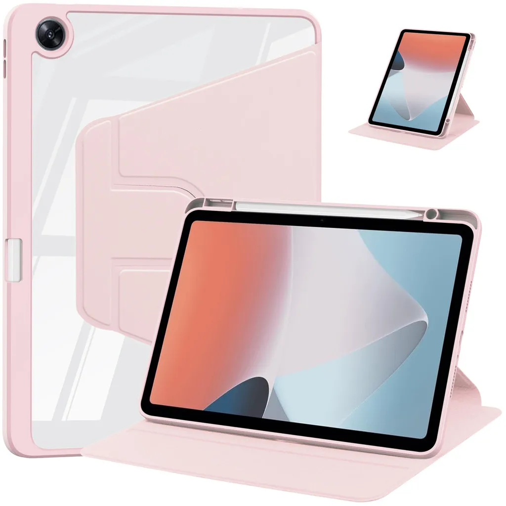 360° Rotating Stand Case with Pencil Holder for 12.1 Tablets - Hard Acrylic Back Cover