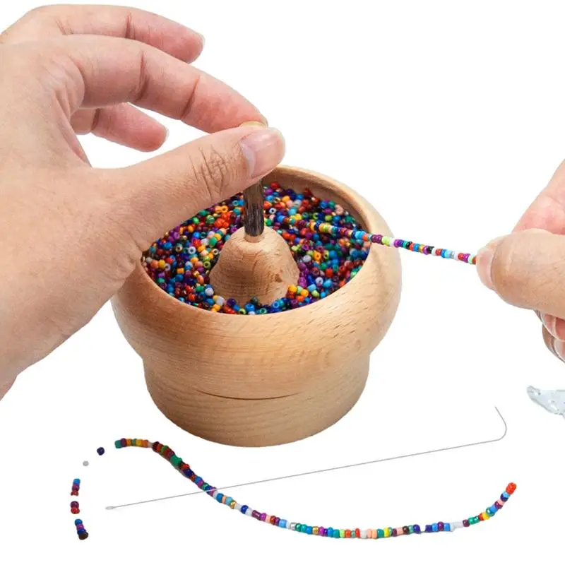 WoodenBeadSpinnerStringSeedBeadsQuicklyBeadingBowlLoaderKit