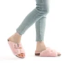 Crestar Fur Fuzzy Cork Slippers For Women Fashion Plush Open Toe Clogs Slippers Winter Warm Fluffy Slippers Furry House Slides 5