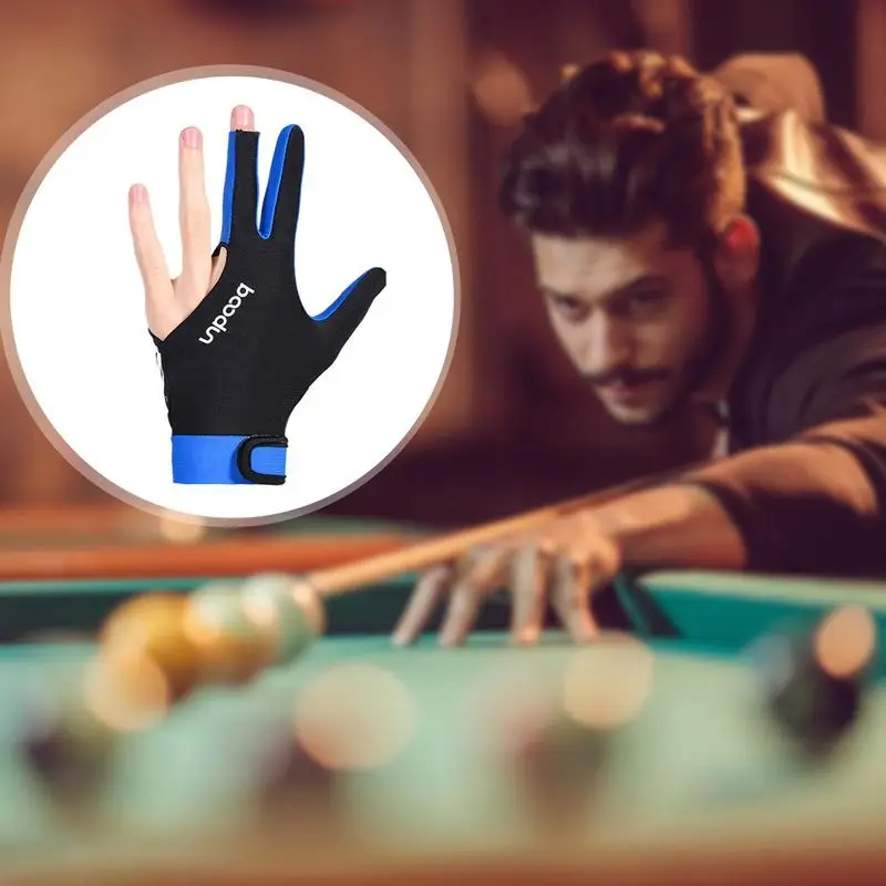 Billiards Gloves Sports Gloves Elastic Ultra Silky Thin Breathable Anti Slip 3 Open Finger Billiards Splicing Process