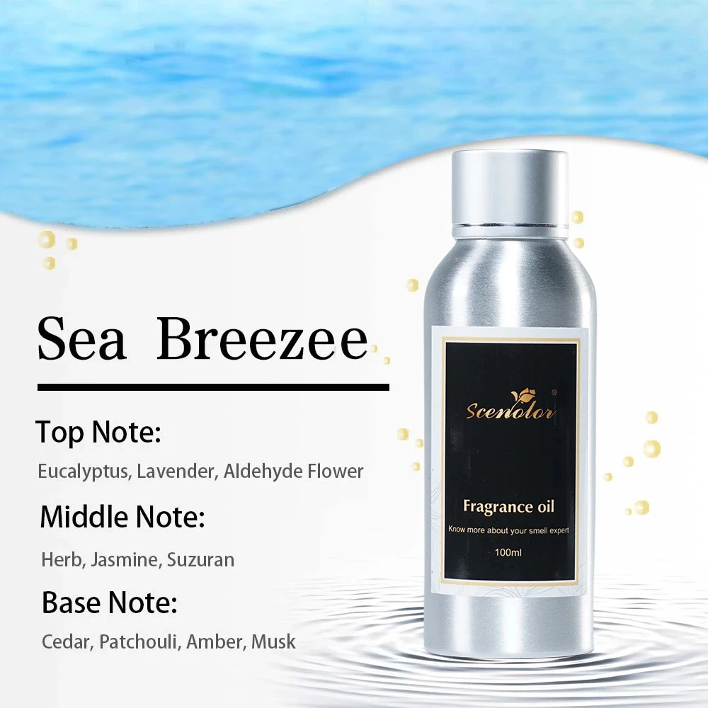 100ml Perfume Oil Sea Breezea High Concentration Aroma Diffuser Fragrance Essential Oil Air Freshener For Home Office SPA Clubs