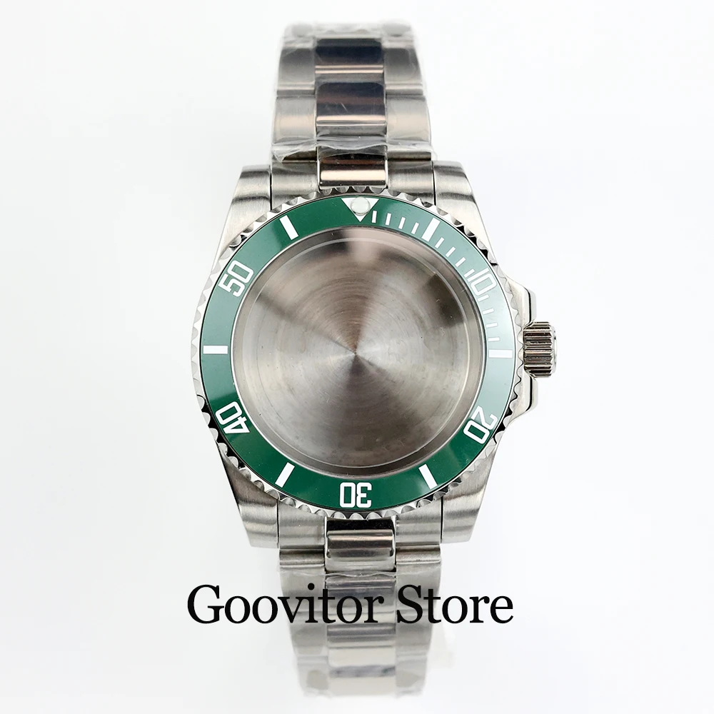 40mm NH35 Case with polish oyster strap Slide Buckle For submariner nh35 nh36 Movement waterproof Sapphire Glass watch case