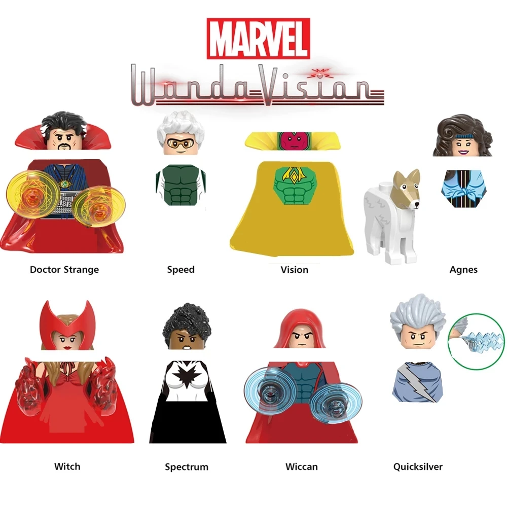 Marvel WandaVision Wanda Алая ведьма зрение Моника агата Quicksilver Мстители Строительные блоки