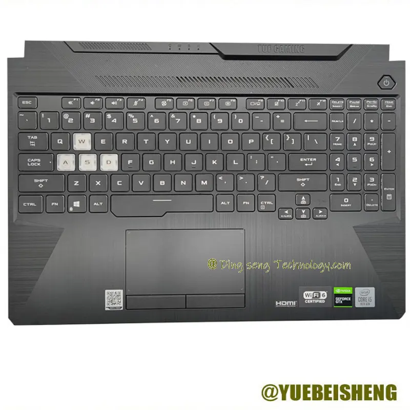 

YUEBEI 97%New/org For ASUS TUF Gaming 8 F15 FX506 FA506 FA506II FX506H Palmrest US keyboard upper cover Touchpad Backlight