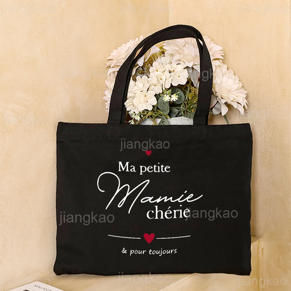 Thank You Grandma for All These Magical Moments Printed Women Tote Bag Canvas Shopping Bags Female Shoulder Bag Gift for Mamie 6