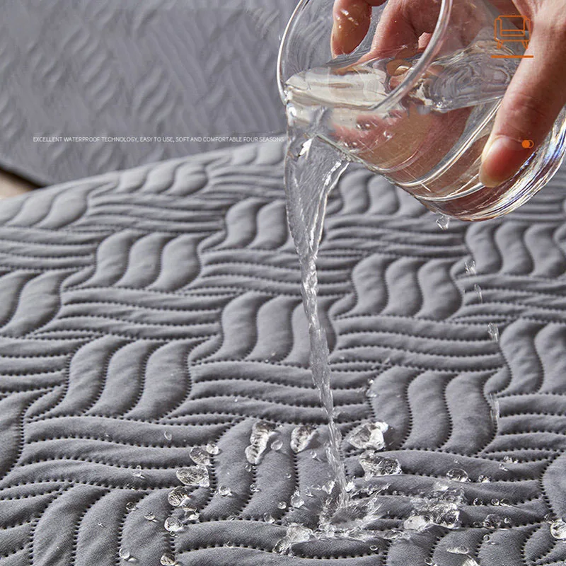 Waterproof L Shape Sofa Cover for Living Room Universal Left and Right Corner Couch Cover Quilted Sofa Cover Protector Grey 5