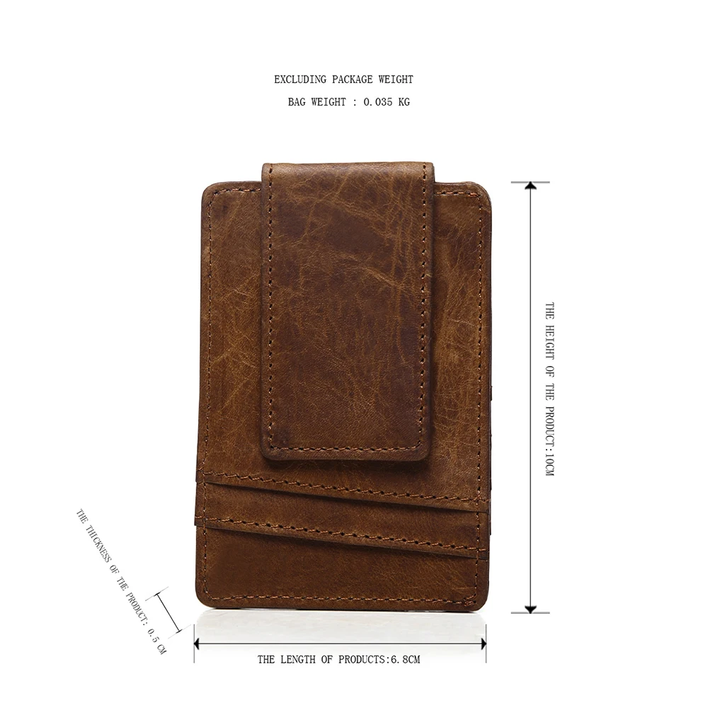 Leather card holder rfid Multiple card slots magnetic buckle dollar clip card holder wallet designer  Money Coin purses