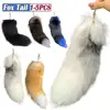 1-5PCS Huge Fluffy Faux Fur Fox Tail Keychain Therian Tail Fox Tail Keychain Handbag Key Chain Fluffy Fur Animal Tail Keychain 1
