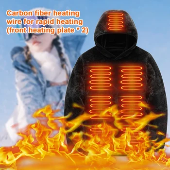 Heated Jacket Men Women USB Heating Hoodies Clothing Electric Winter Jacket Keep Warm Hiking Shirts Coat Suites Heated Vest 5