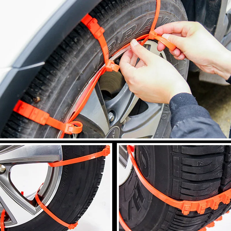 Car Anti slip Chain SUV Small Car Off road Vehicle Universal Snow Emergency Relief Ice Plastic Tire Anti slip Chain Tie
