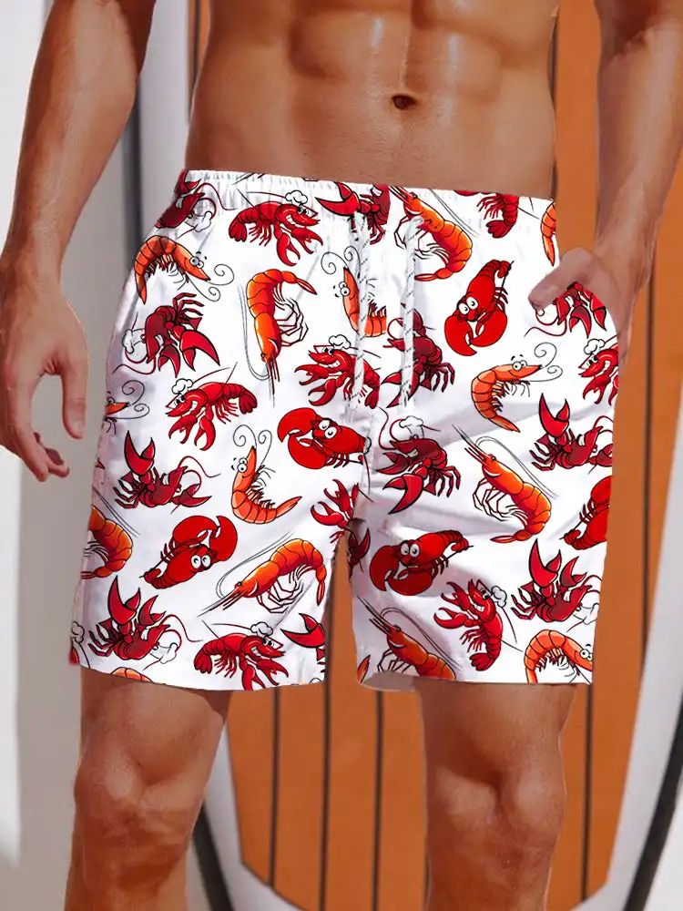 2024 Summer 3D Printed Hawaiian Vacation Style Printing Shorts Men's Board Shorts Casual Swim Trunks Drawstring Breathable Short — view 2