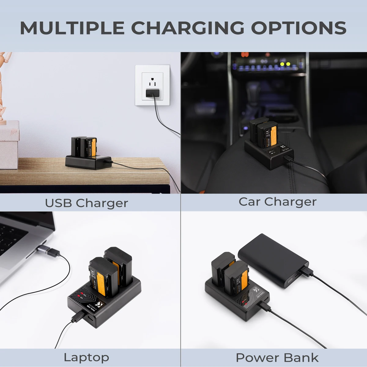 K&F Concept NP-FZ100 NP FZ100 Camera Battery Charger For Sony Camera A9 A7M4 A7R5 A7C ZVE1 A6700 A7III A7 III FX30 — view 6