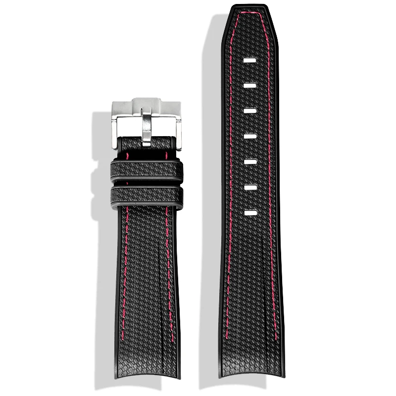 Premium Liquid Silicone Watch Band - Universal 20mm Strap with Curved Interface