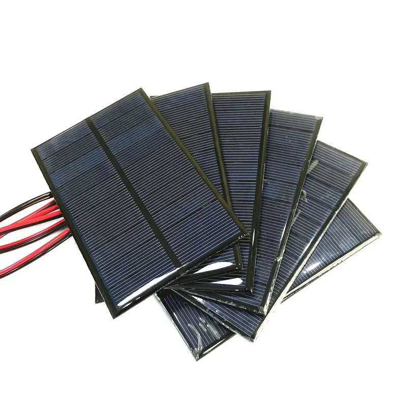 Solar Panel 4V 5V 5.5V 1W 1.6W 150mA 160mA 200mA 250mA 500mA With Wire Mini Solar System DIY For Battery Cell Phone Charger 1PCS