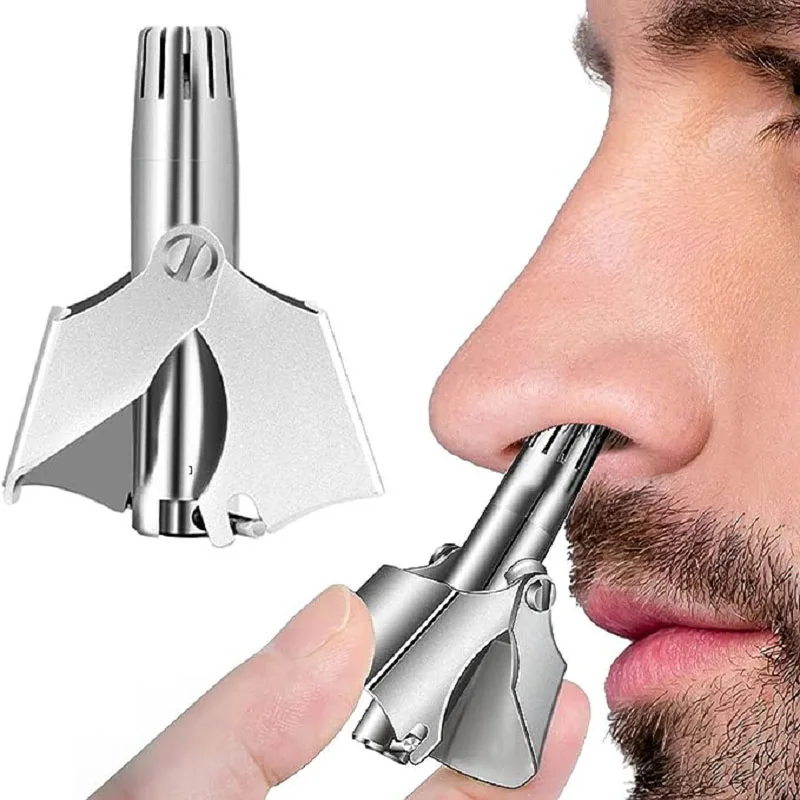 Nose Hair Trimmer for Men Stainless Steel Manual Shaver Suitable For Nose Hair Razor Washable Portable Trimmer