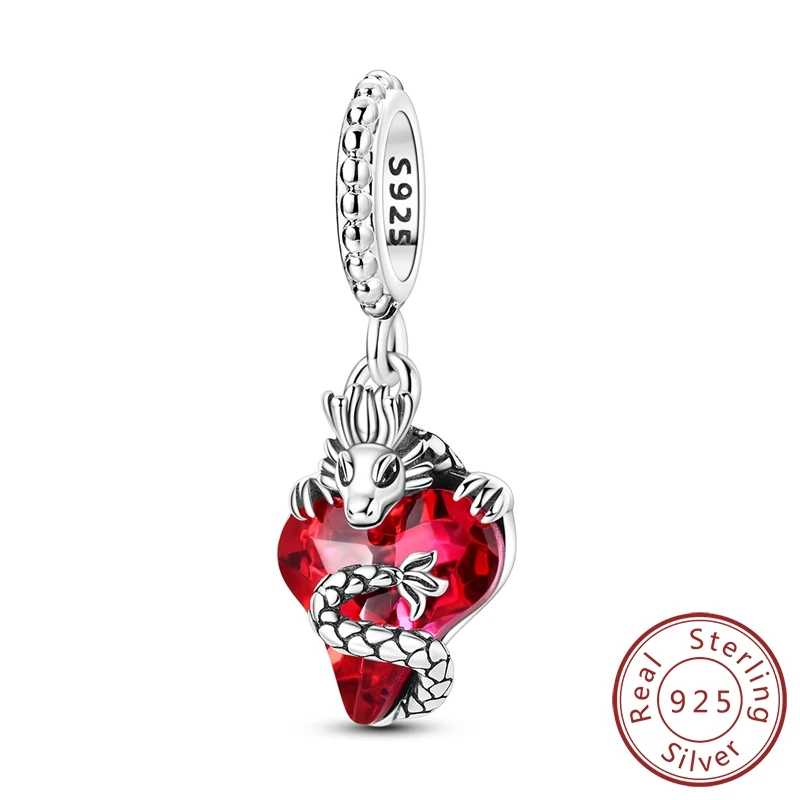 Neue Charms-Perlen aus 925er-Sterlingsilber, Pferd, Bär, Ente, Drache, Anhänger, passend für Original-Armbänder, Halsketten für Frauen, DIY-Schmuck, Geschenk – Detail 14