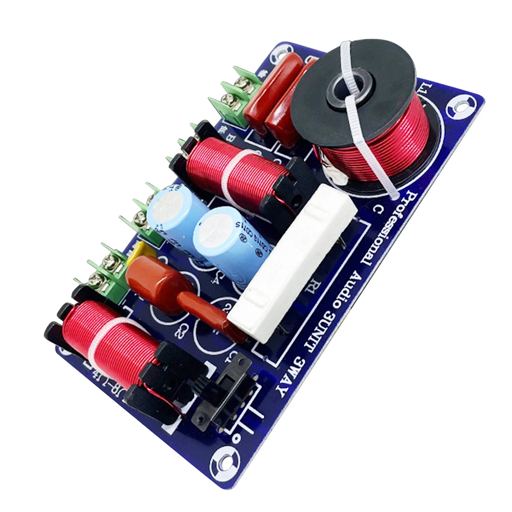 3 방향 250W 주파수 분할기, DIY 스피커 필터, 회로 트레블 미디엄 베이스 하이파이 스테레오 오디오 크로스오버 필터, 850Hz, 5200Hz, 1 개, 2 개