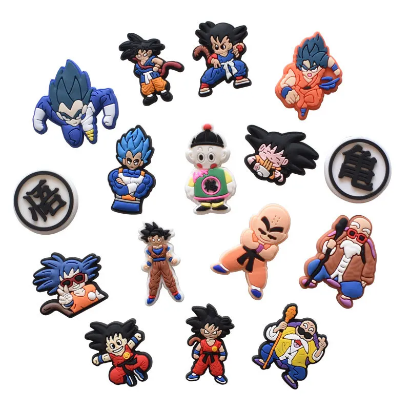 Pvc Shoe Crocs Buckle Accessories Dragon Ball Charms Crocs Set New