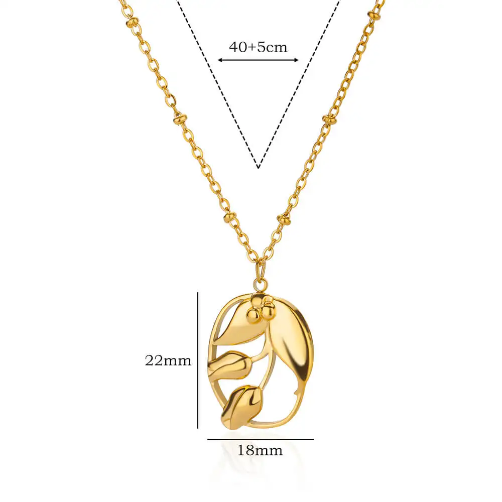 Stainless Steel Necklaces Glossy Color Gold