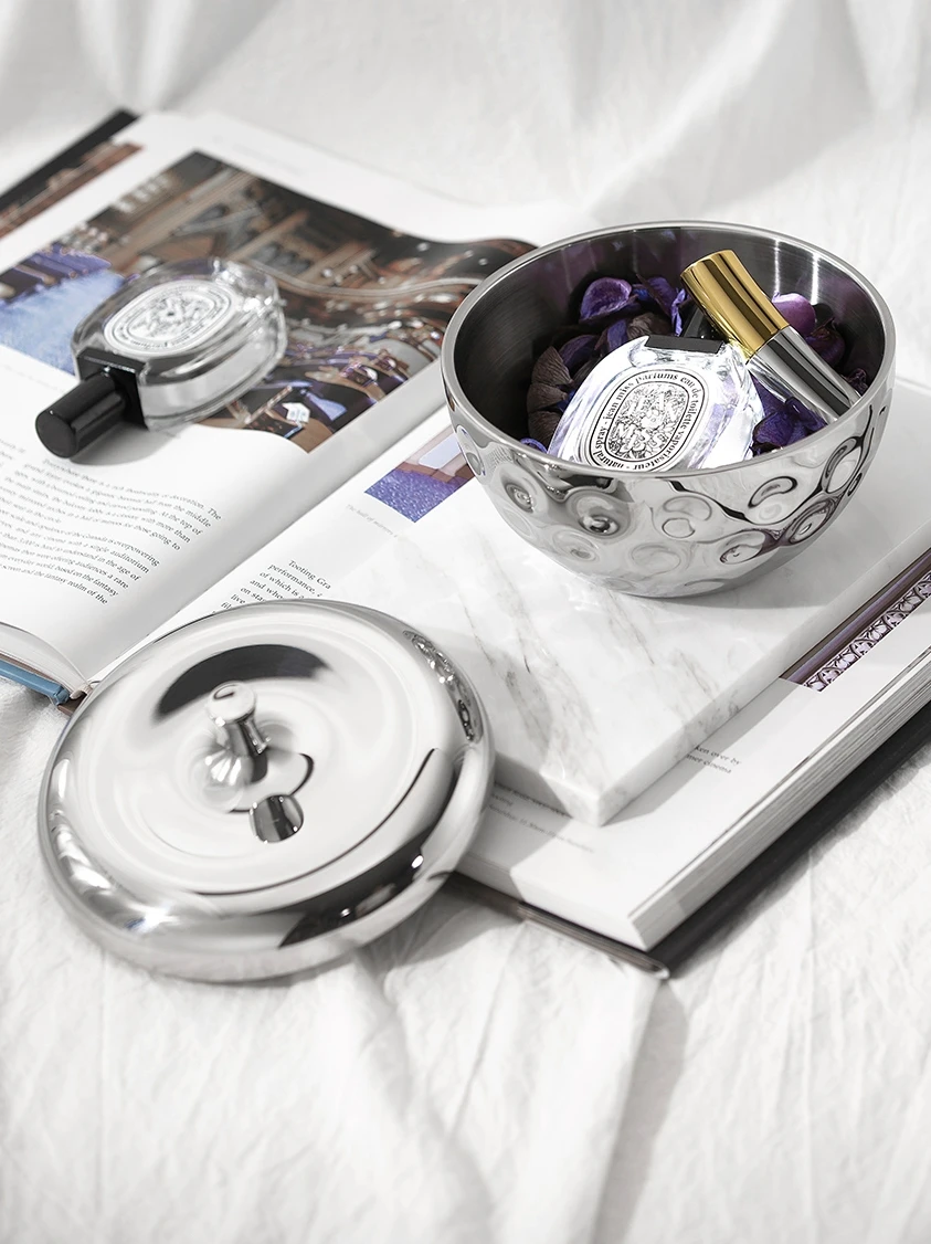 Nordic Stainless Steel Bottle with Lid, Jewelry Jar, Decorative Boxing Storage Box, Room Table, Strawberry Shape 3