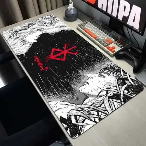 Black White Anime Mouse Pad Guts sword in berserk Gamer Mouse Mat Computer gaming Accessories Keyboard Laptop mouse Desk pad - Image 14