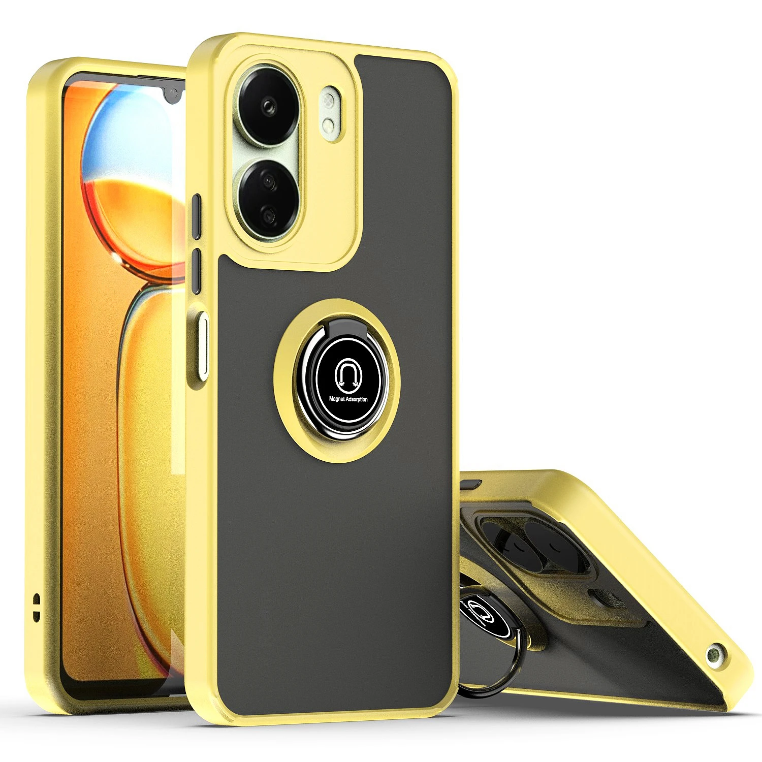 Armor Matte Case with Ring Magnetic Holder Stand - Robust Protection and Stylish Design