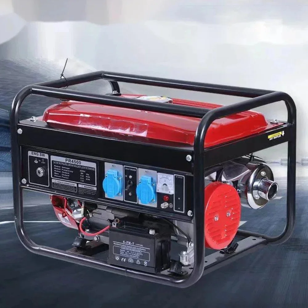 220V 2.2KW Household Small Portable Outdoor Manual Gasoline Generator AC Single-phase Camping Panel Dual Power Supply No Tire