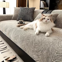 New Thicken Chenille Sofa Cover Soft Strip Anti-Slip Sofas Mat Couch Armrest Backrest Towel Furniture Protector for Living Room 2